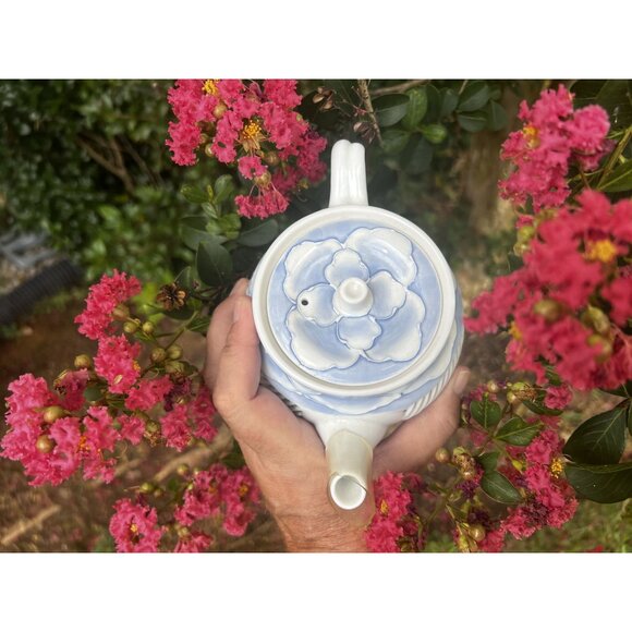 Japanese Kyusu Teapot & 5 Cups Set w/ Box – Hand-Painted Porcelain Floral – MINT - Picture 7 of 15